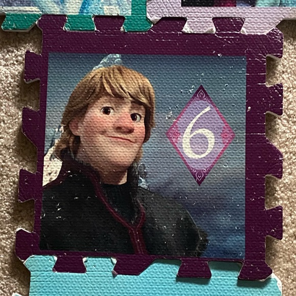 Disney Frozen 8pc Interlocking Foam Floor Mat Hopscotch Activity Play Set & bag - Picture 9 of 15